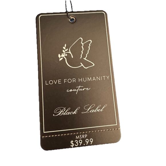 Love For Humanity Couture black knit top gold discs size Medium NWT - Picture 10 of 10